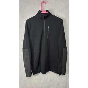 Aztech Mountain Aspen Half Zip Sweater Mens M Medium Black Wool *read*